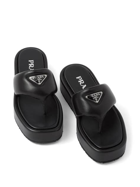 Prada Soft Padded Nappa Leather Sandals 